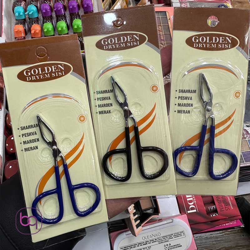 موچین ابرو قیچی تیتانیوم دسته پلاستیکی Golden Dryem SiSi