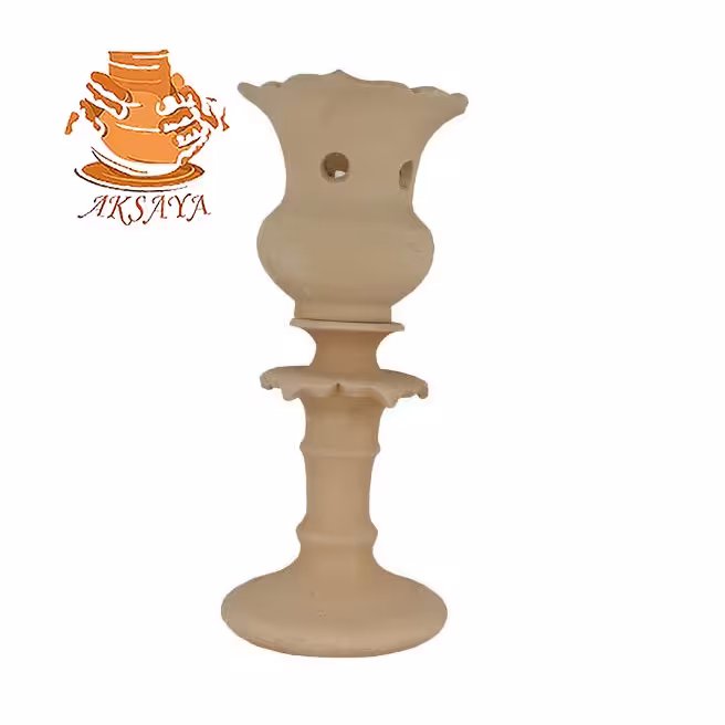 شمعدان سفالی مدل لب کمانی ارتفاع 30 سانتی متر

