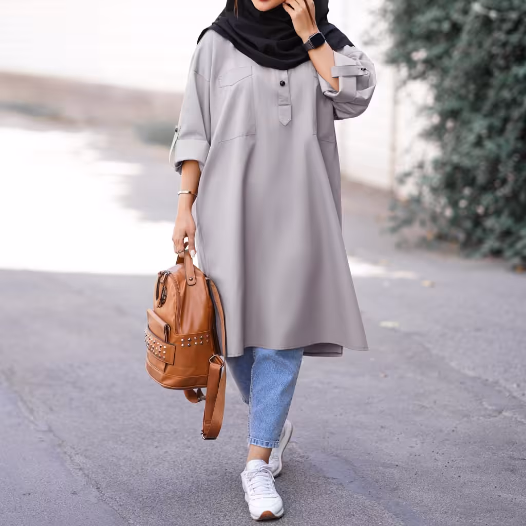 مانتو تترون فری سایز از 36 تا 46 قد 100 قد آستین حدودا 54