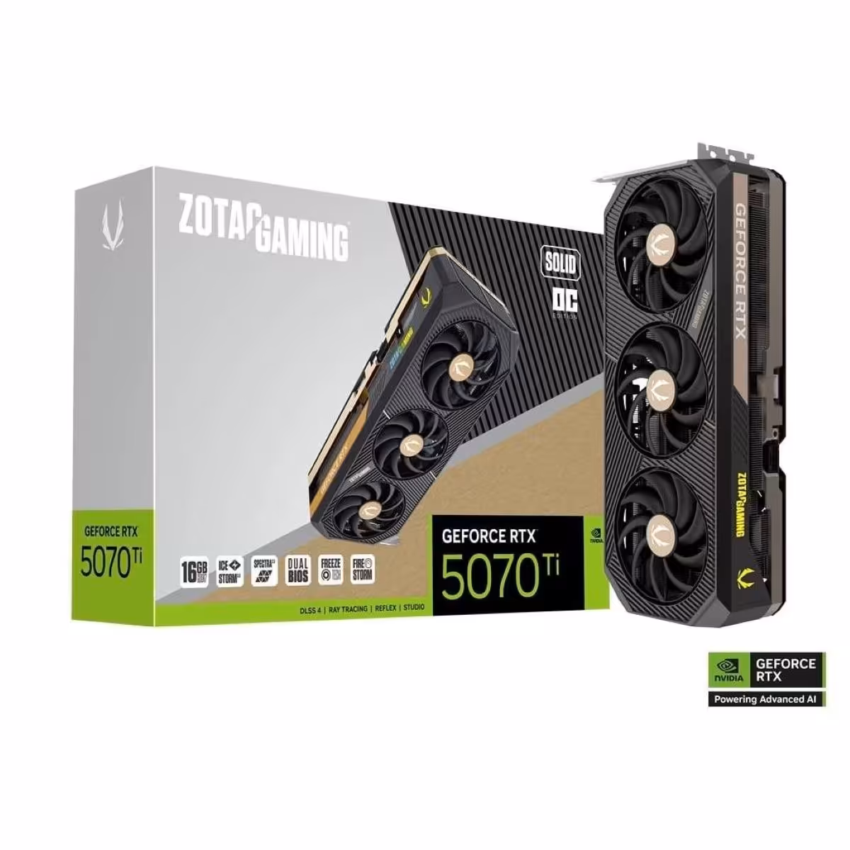 خرید کارت گرافیک ZOTAC GAMING GeForce RTX 5070 Ti SOLID OC 16G با بهترین قیمت
