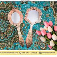 آینه دستی مسی برنجی برجسته شمیسای عروس 