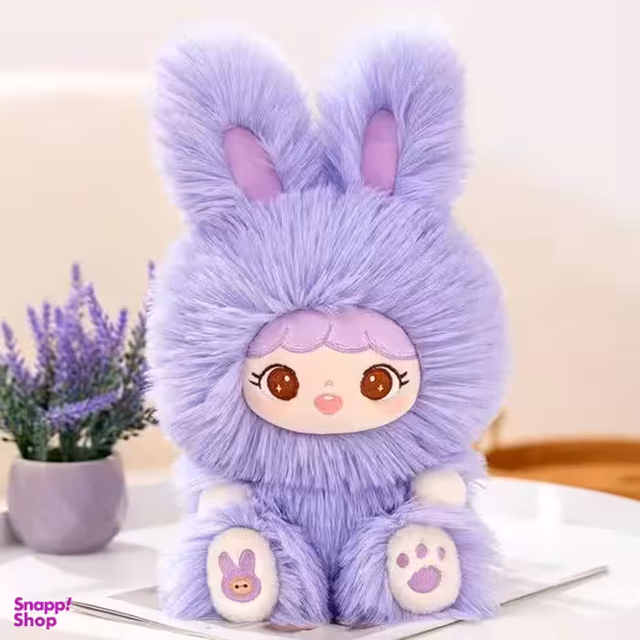 عروسک طرح دختر خرگوشی مدل پشمالو کد JMI110 ارتفاع 42 سانتی‌ متر