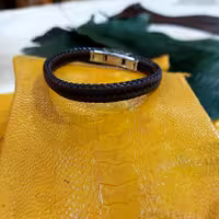 دستبند چرمی دستدوز کد3
