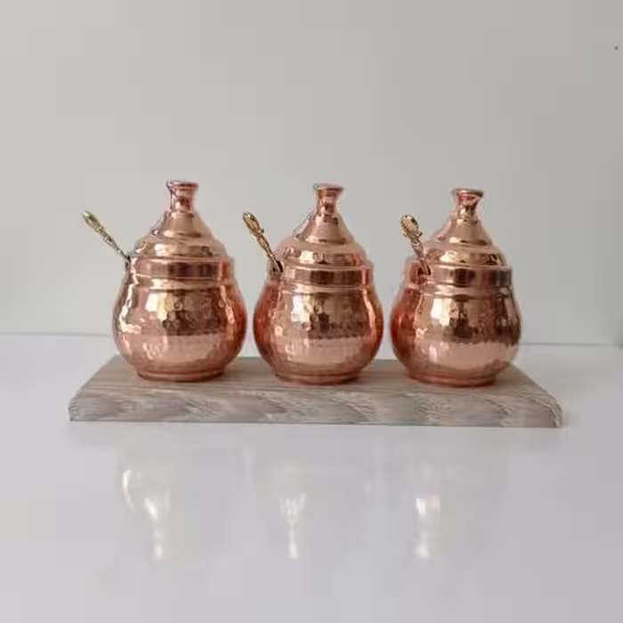 جا ادویه مسی 3 تایی نانو شده همراه استند با کیفیت عالی

