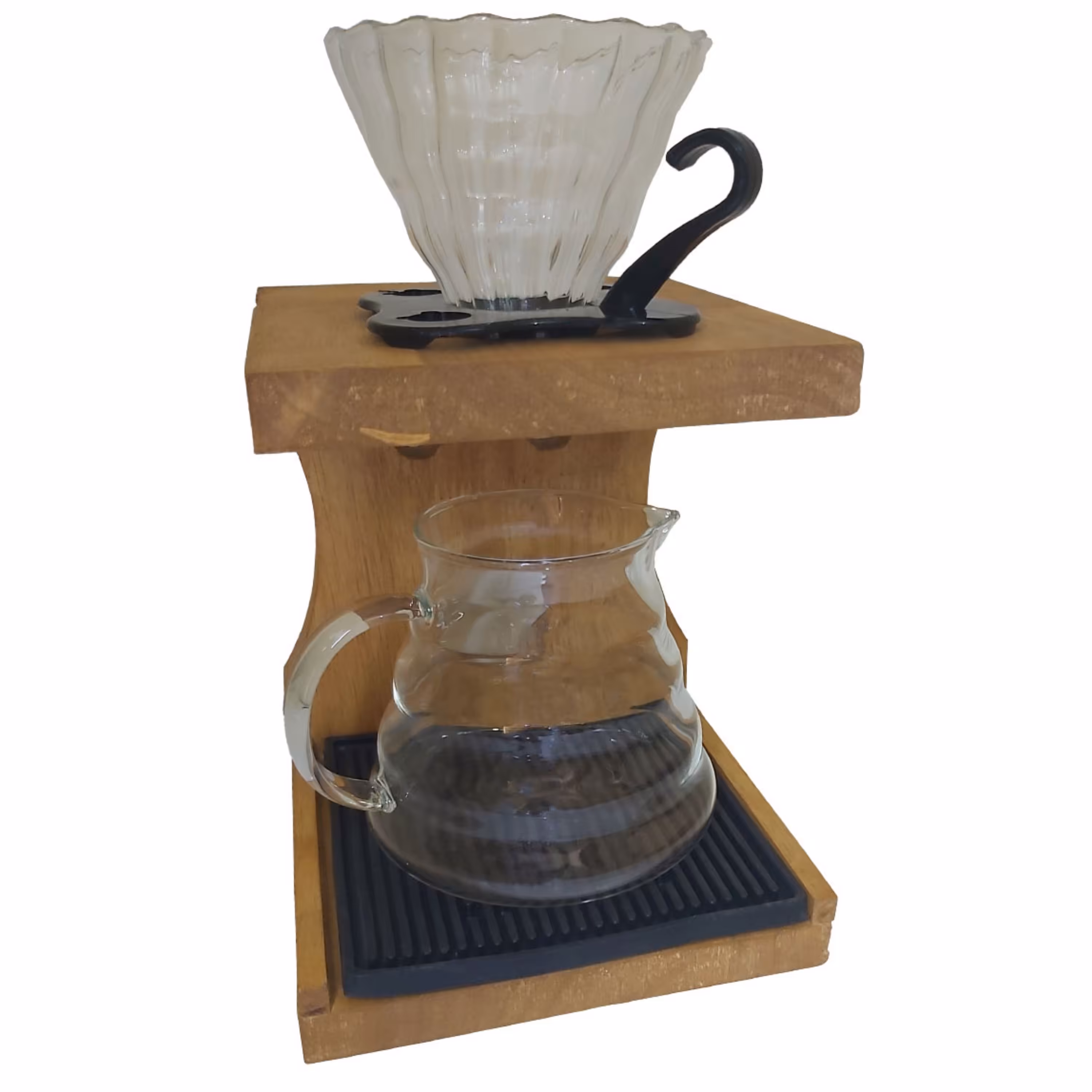 ست قهوه ساز V60 و استند چوبی و سرور 500 میلی 