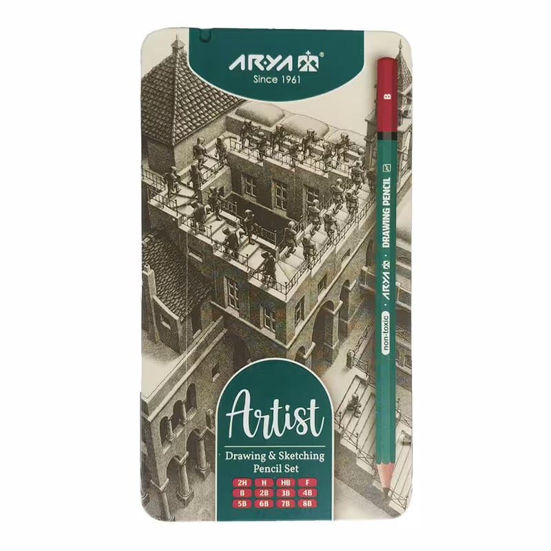 مداد طراحی آریا مدل Artist کد 005-3075 مجموعه 12 عددی