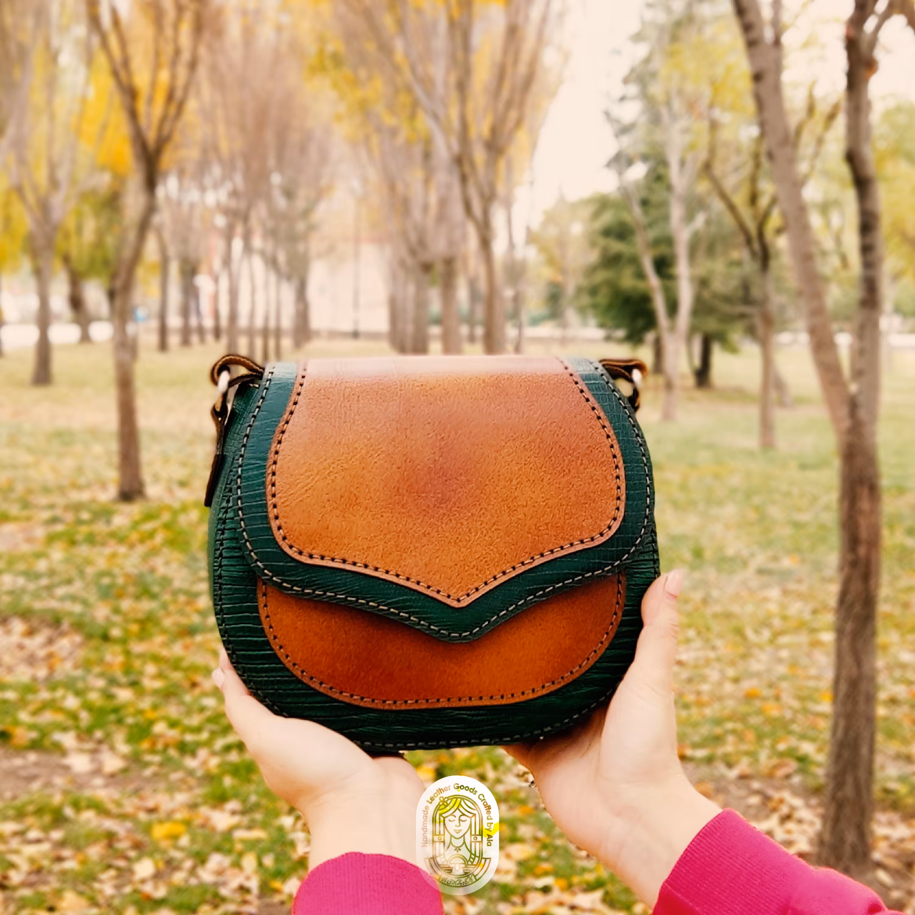 کیف چرمی زنانه دستدوز  مدل دلسا 