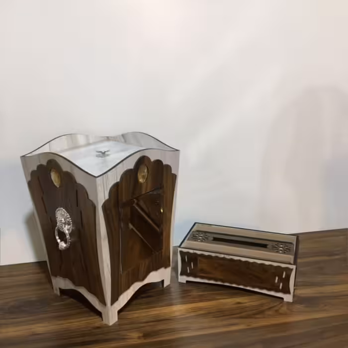 ست سطل و جا دستمال طرح آینه کد 306