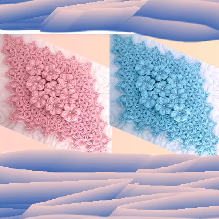 رو میزی بافتنی دستباف مدل ستاره گل برجسته در اندازه های بزرگ و متوسط،و کوچک با رنگهای متفاوت برای رومیزهای پذیرایی