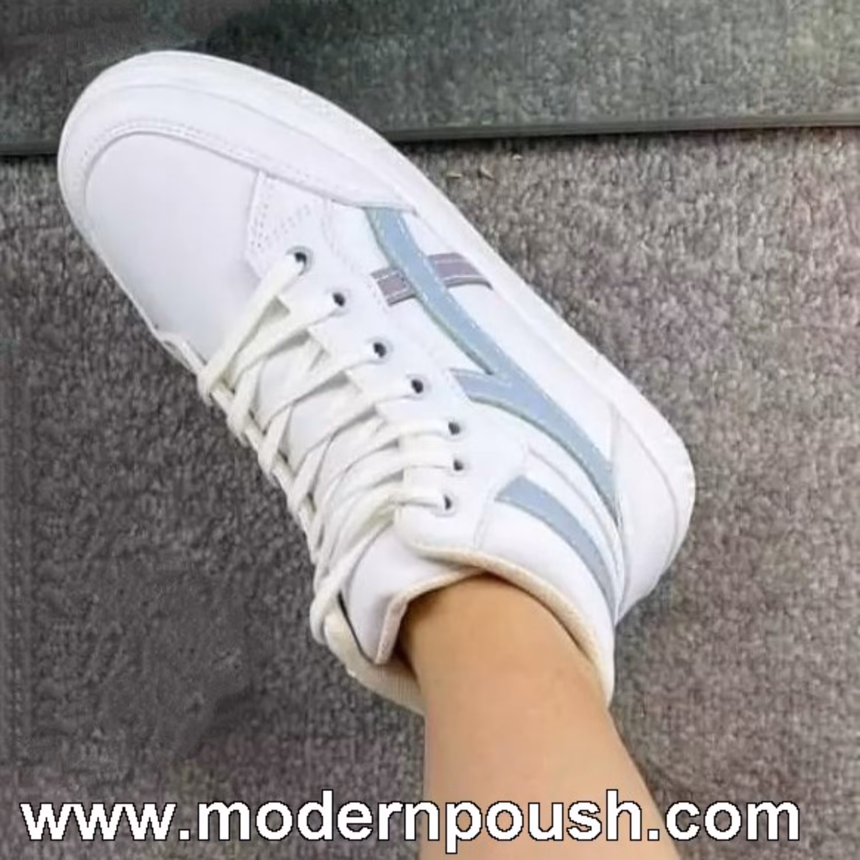 کفش کتانی ورزشی زنانه رنگ سفید سایز 37 - 40 کد 10651 (جنس کُره ای و بسیار نرم )