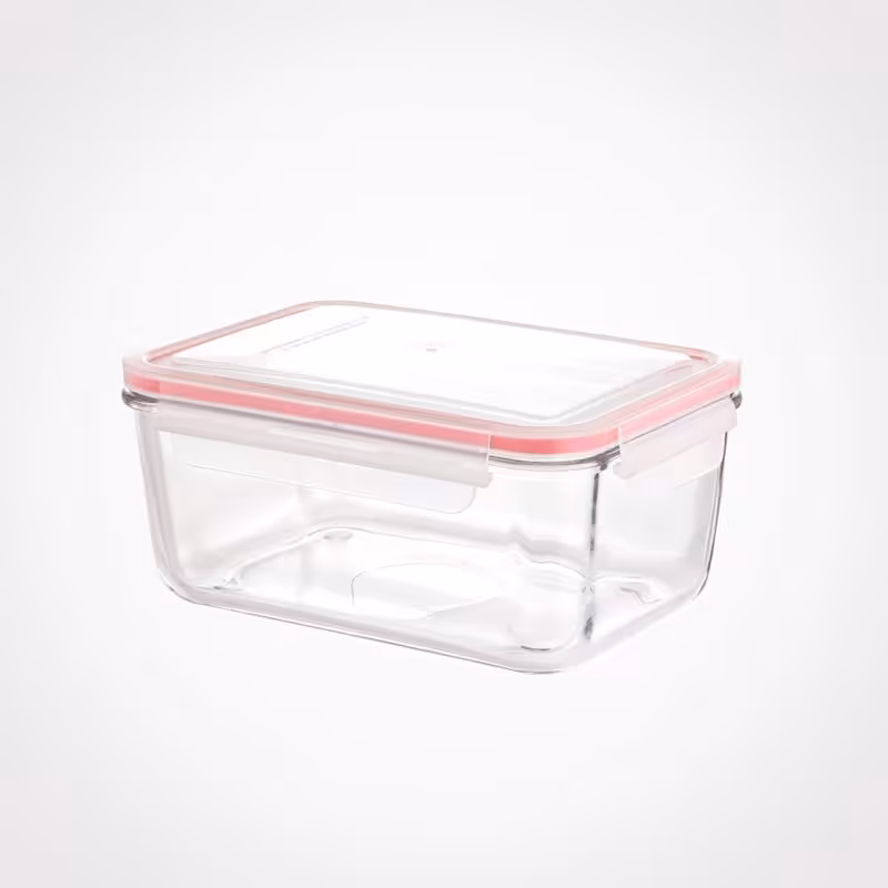 ظرف شیشه ای مستطیل دربدار 1.5 لیتر لیمون