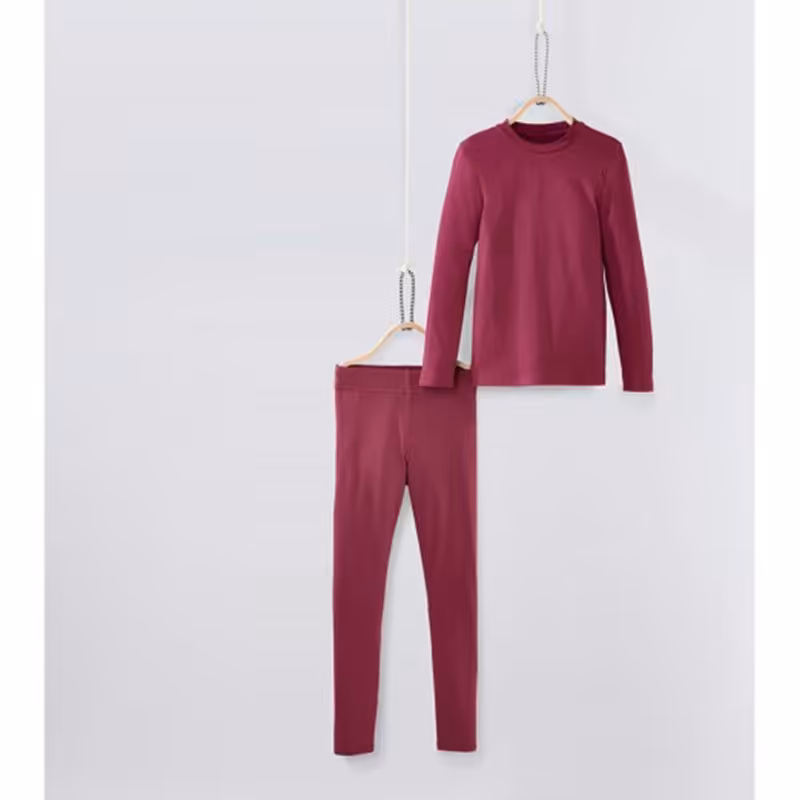 تی شرت آستین بلند و شلوار دخترانه مناسب 8 تا 9 سال برند پیپرتس زرشکی کد 10039