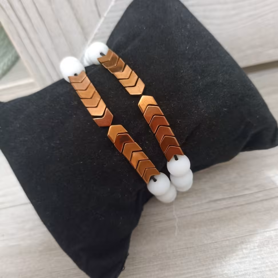 دستبنداونیکس همراه باسنگ حدید فروش به صورت جفتی