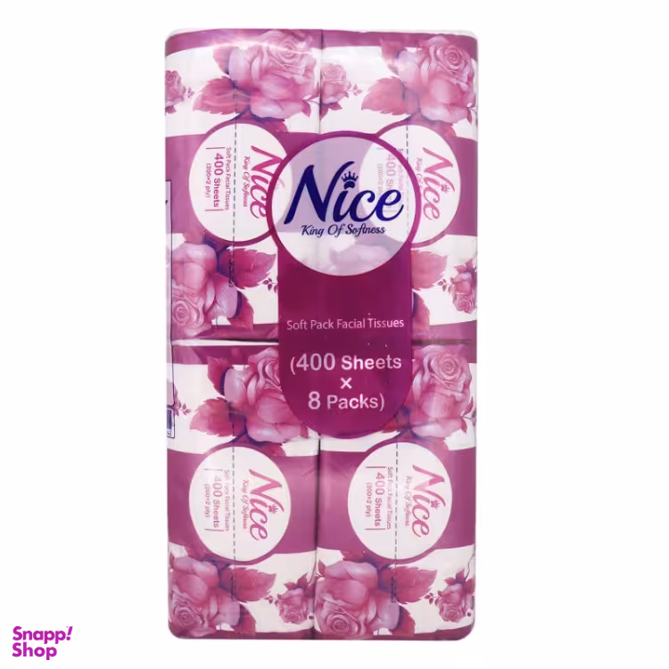 دستمال کاغذی 200 برگ نایس (Nice) بسته 8 عددی