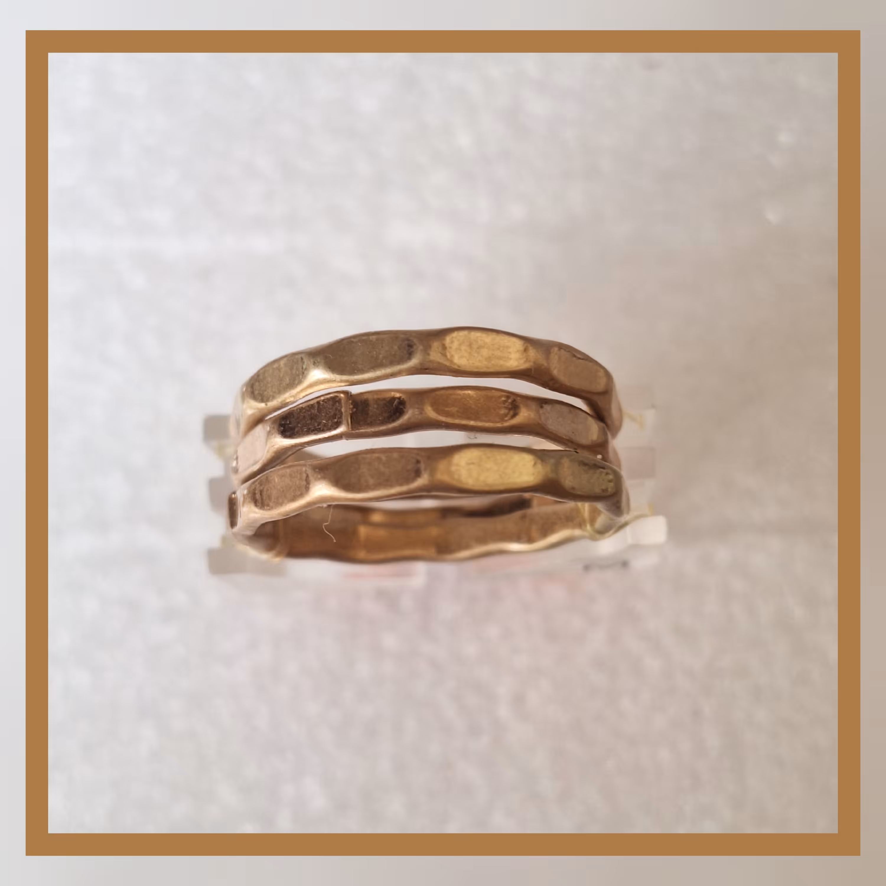 ست 3 تایی انگشتر روکش طلا مات برند آلمانی سایز M کد R38