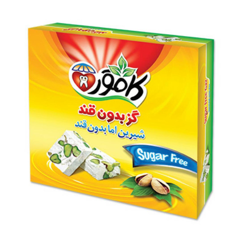 گز رژیمی مخلوط پسته و بادام بدون قند کامور - 230 گرم