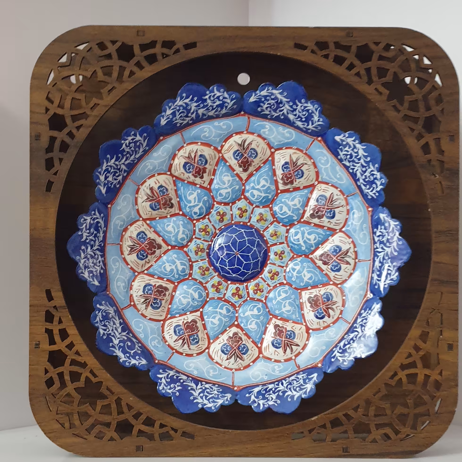 قاب بشقاب بدون کعب 20 سانتی میناکاری با قاب مشبک 5