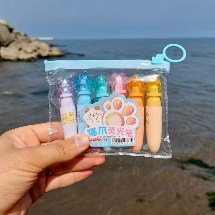 هایلایتر طرح پنجه تپل پک 6 عددی