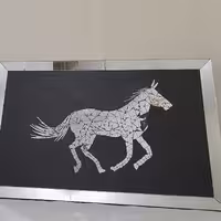 تابلوی اسب اینه کاری