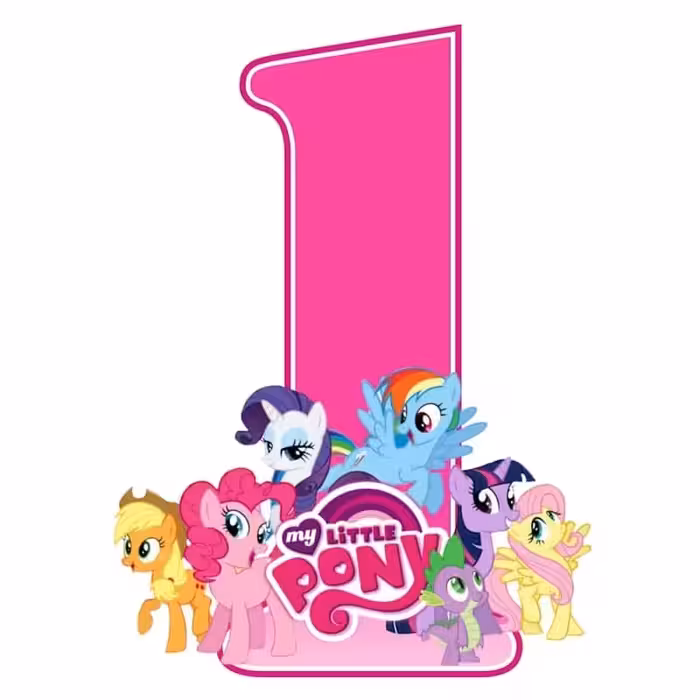 استند رومیزی تولد مدل عدد 1 طرح پونی