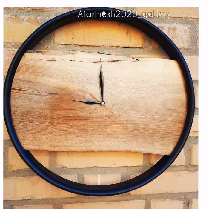 ساعت دیواری روستیک تمام چوب قطر 40