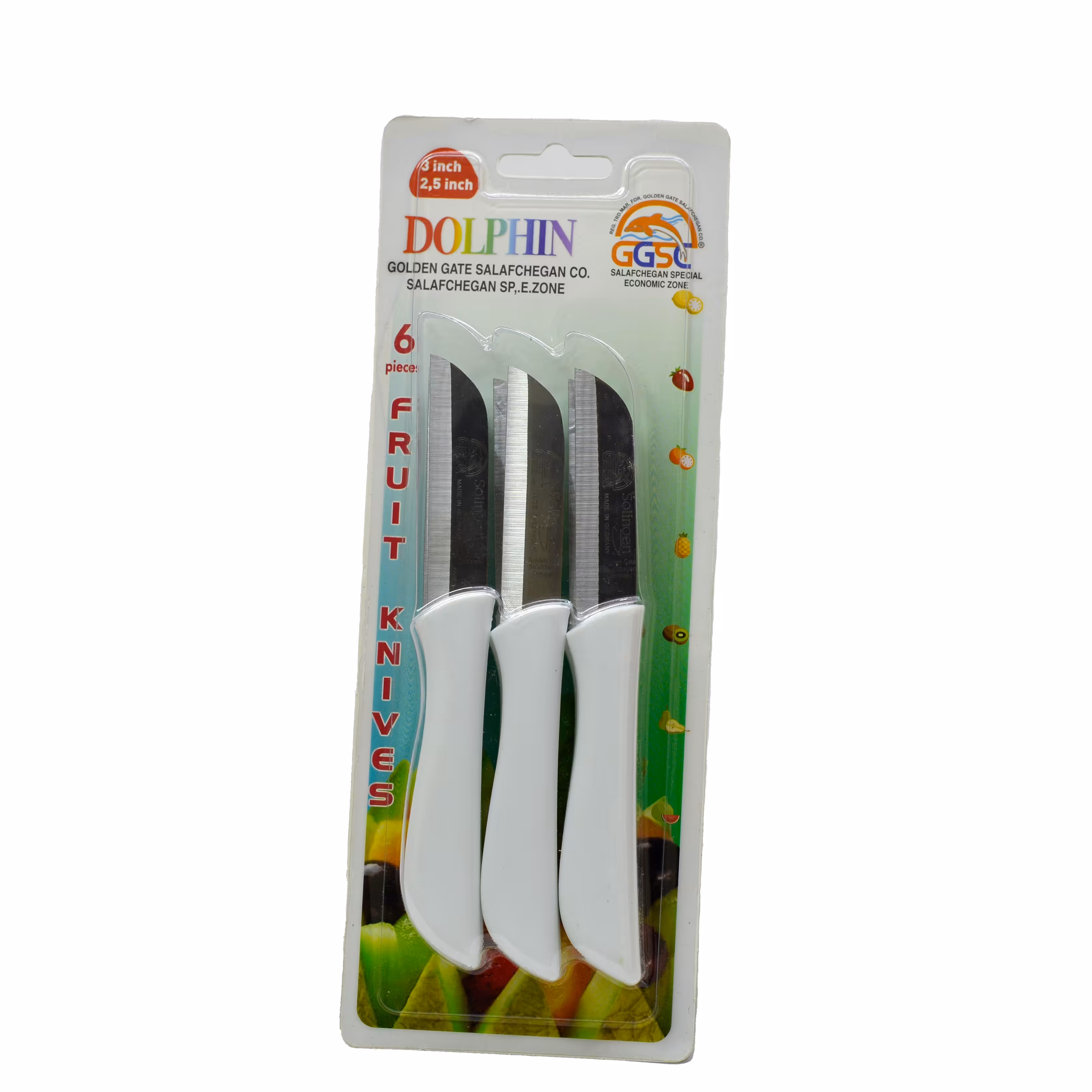 چاقو میوه خوری دلفین 6 بسته  سفید 