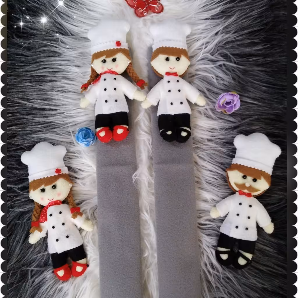 دستگیره یخچال تزیینی نمدی مدل سرآشپز