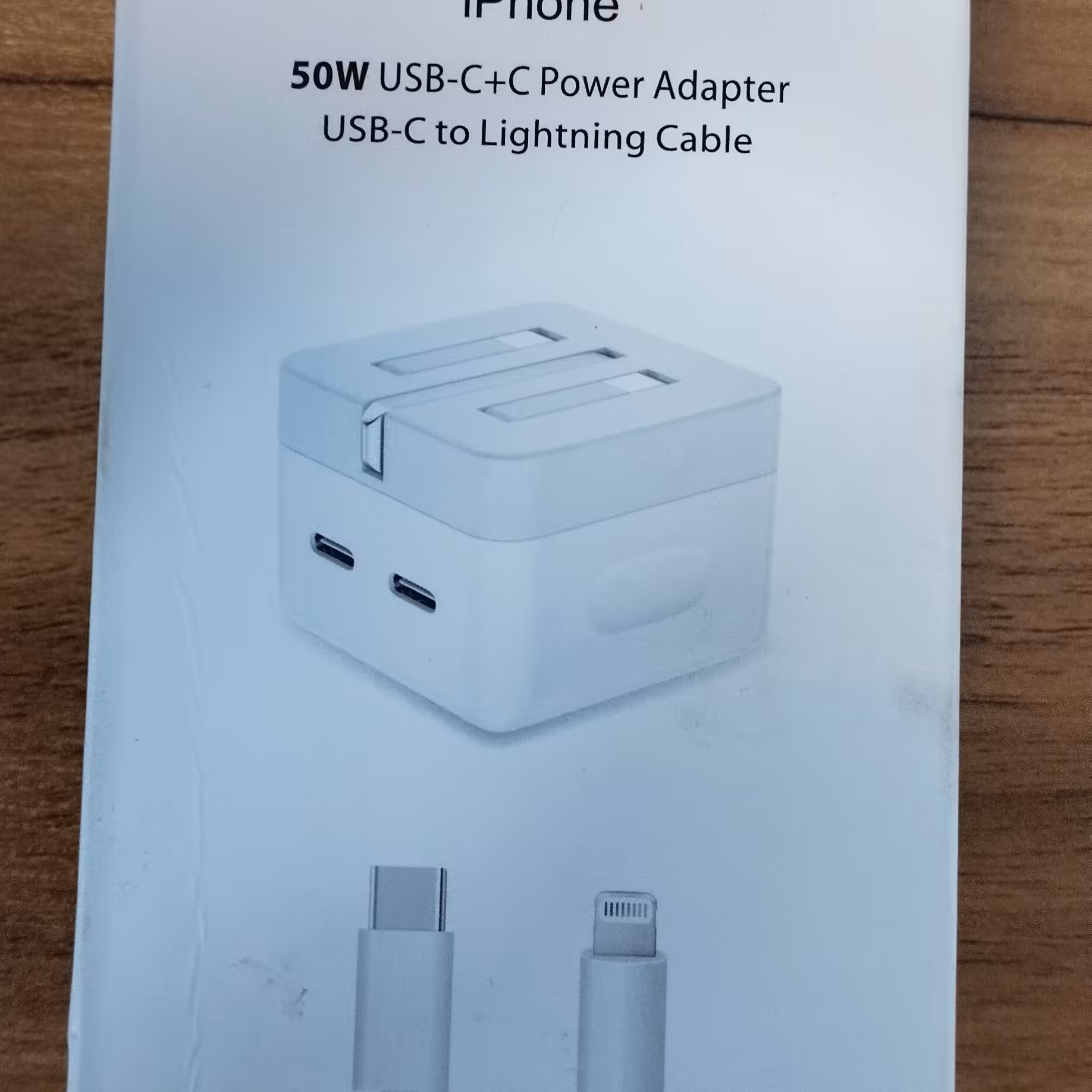 شارژر 50 واتی آیفون خروجی دوگانه  کیفیت عالی همراه کابل 