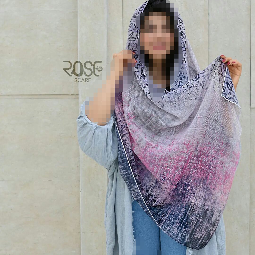 شال نخ حریر دور دوخت در 8 رنگ جذاب