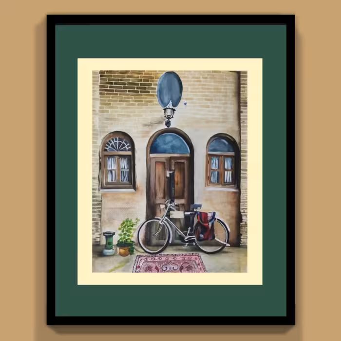 تابلوی نقاشی آبرنگ طرح یادگار قدیم 