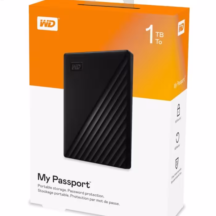 هارد اکسترنال وسترن دیجیتال مدل My Passport WDBYvg0010BBK-WESN ظرفیت 1 ترابایت