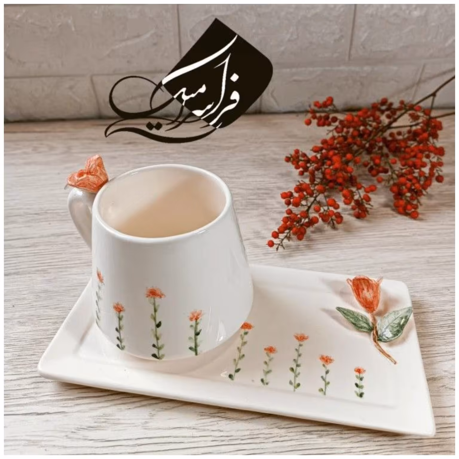 ست برجسته گل ساخته شده با دست 