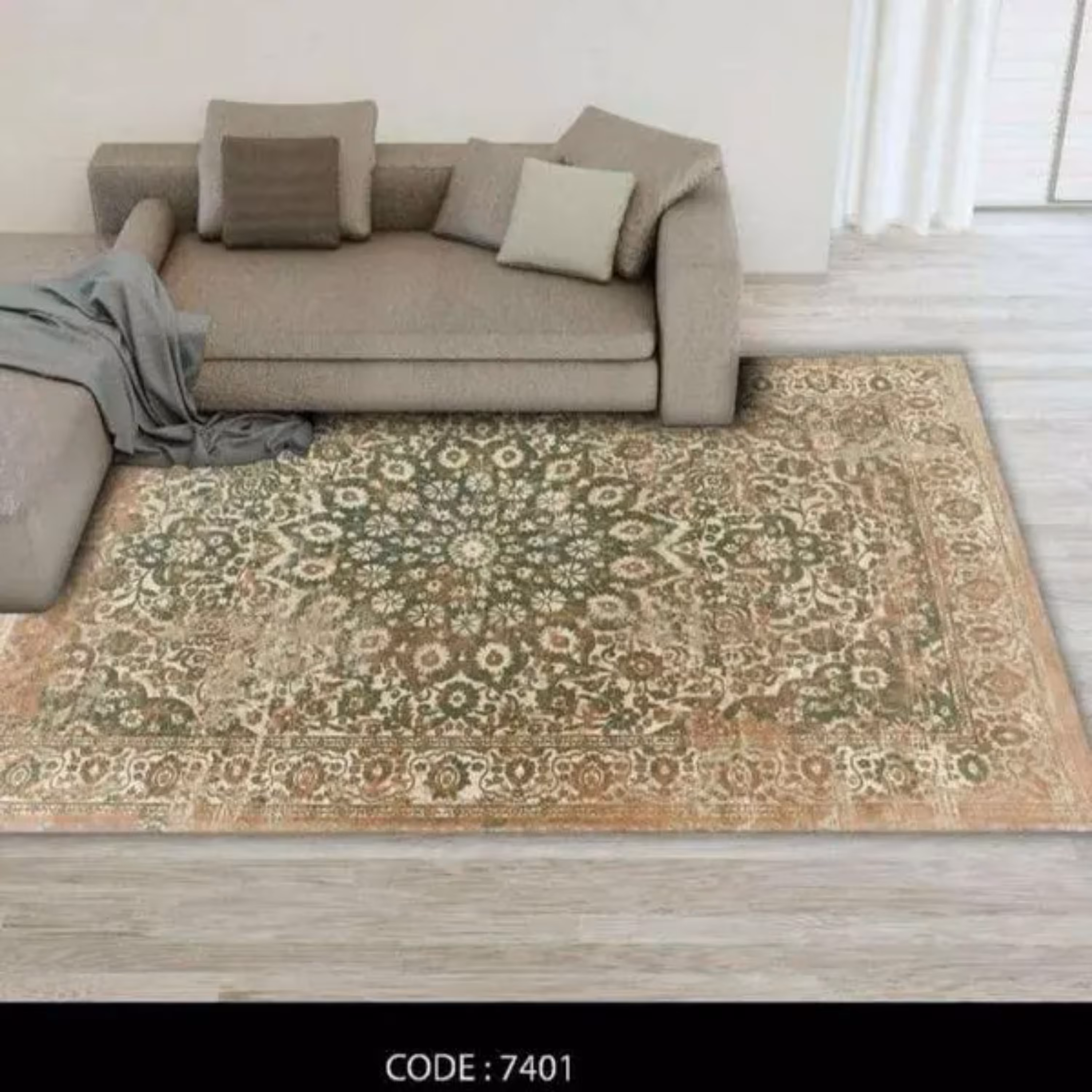 روفرشی کشدار راشل مخمل- طرح 7401در ابعاد12 متری