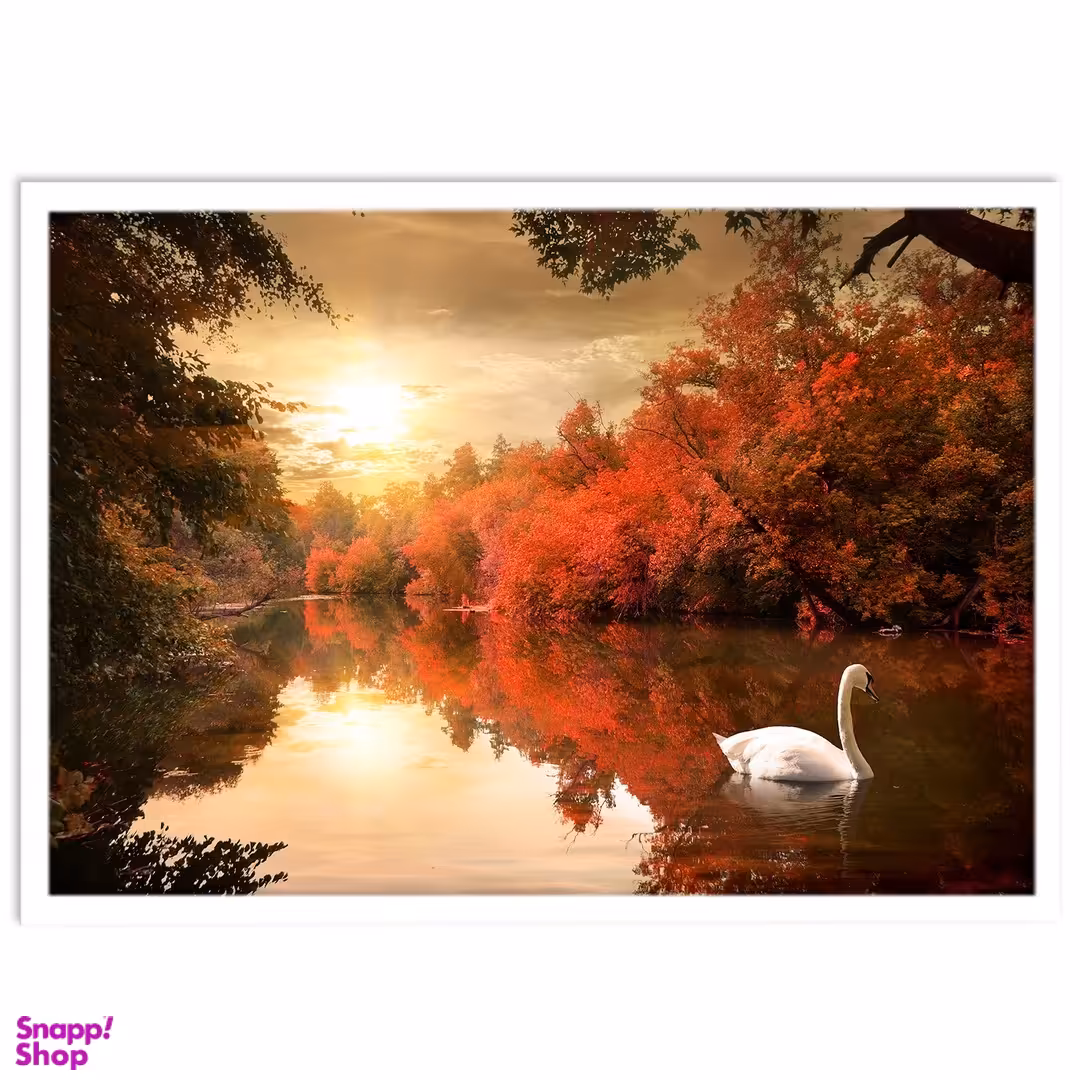 تابلو بکلیت طرح منظره برکه و قو مدل W-S1471