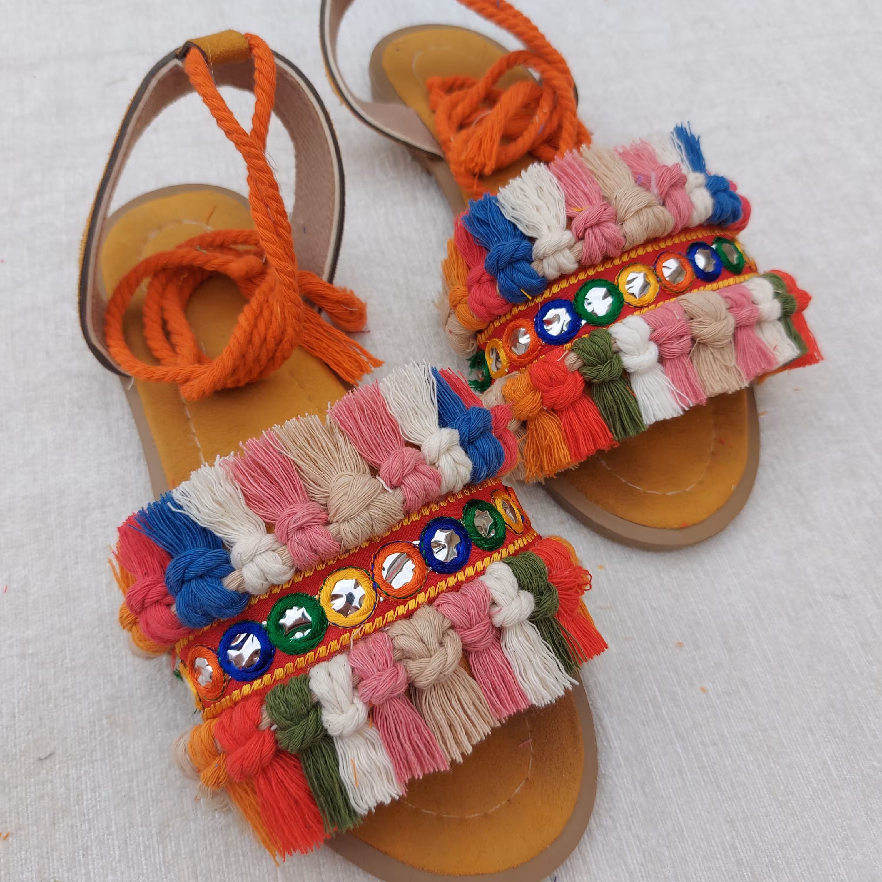 صندل رکابدار سوئیت درجه یک بافته شده بانخ پنبه ی درجه یک باخرجکار زیبا