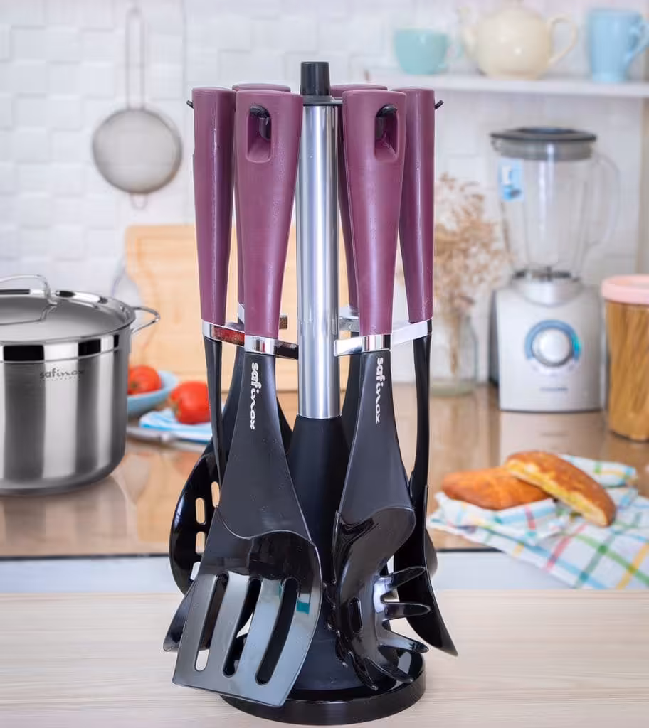 سرویس کفگیر و ملاقه 7 پارچه 6 رنگ  SAFINOX