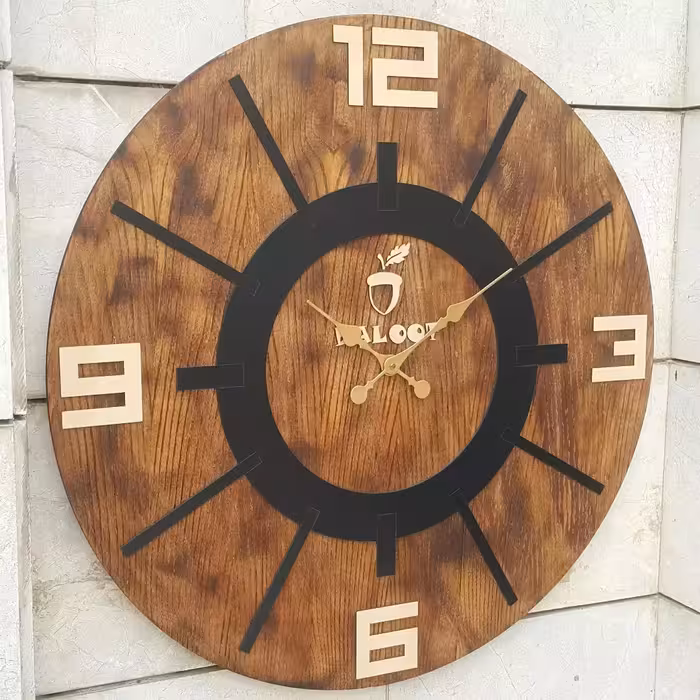 ساعت دیواری چوبی مدل ژوهانسبورگ (Johannesburg) در  سایز 60 موتور تایوانی