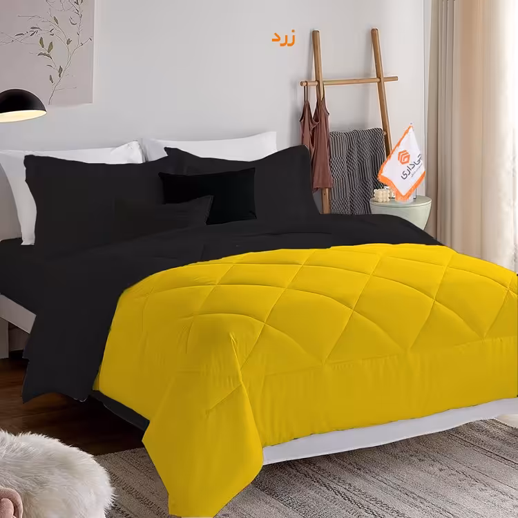 سرویس روتختی چیداری مدل دورو دو نفره رنگ زرد و مشکی