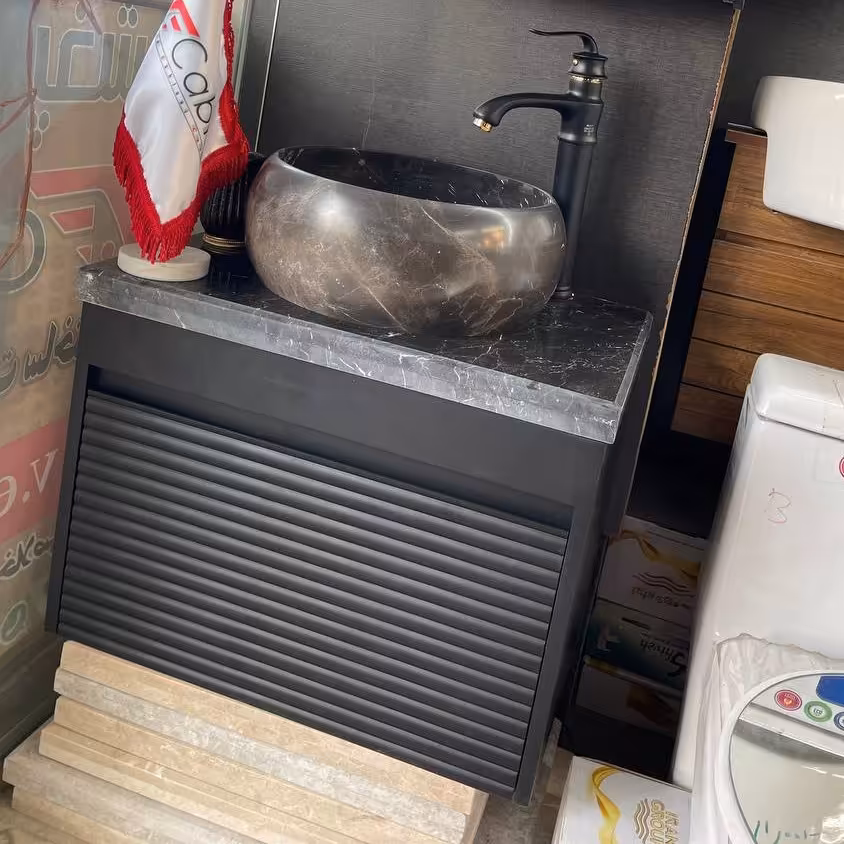 روشویی کابینتی مشکی بامبو (پس کرایه)