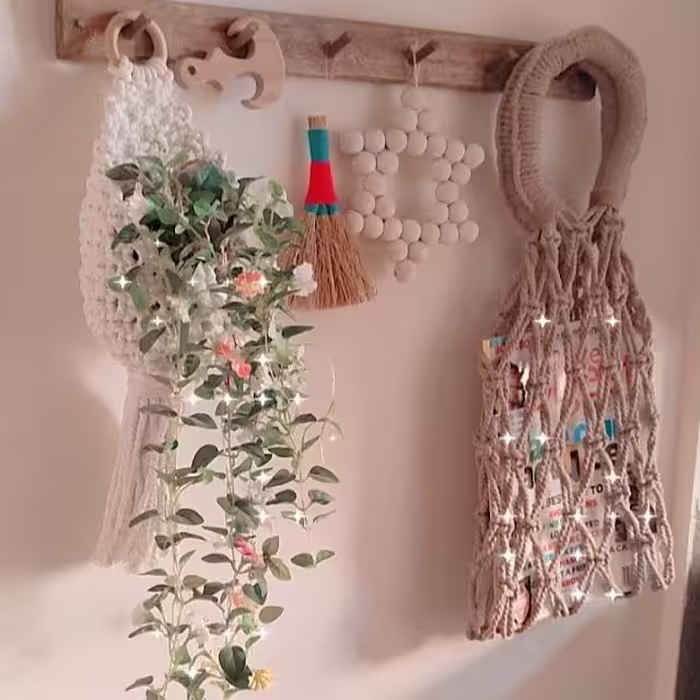 آویز گل مکرومه بافی