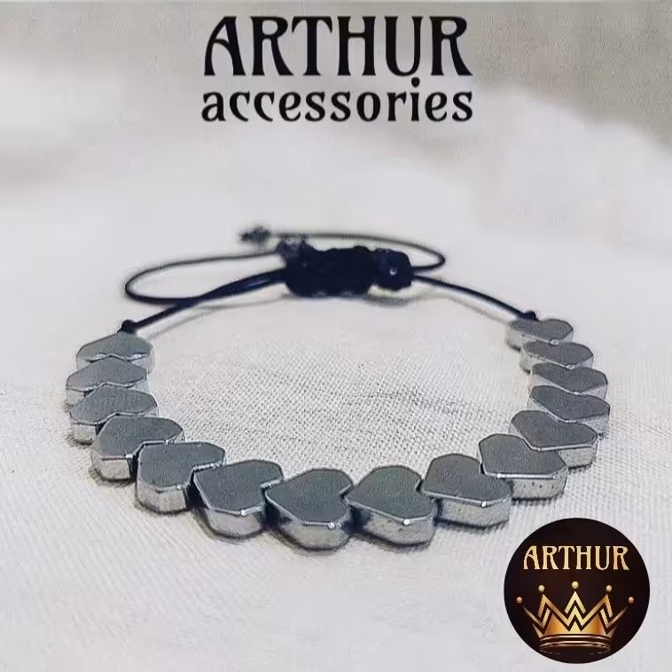 دستبند حدید، مدل قلب، رنگ نقره ای، فری سایز، مردانه و زنانه