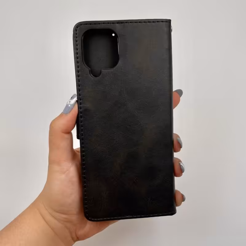 کیف گوشی Galaxy A12 - Galaxy M12 سامسونگ چرمی مدل جاکارتی مگنت دار مشکی کد 15793