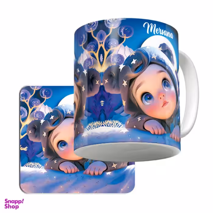 ماگ لاژید مدل اسم مرسانا کد BBY به همراه زیرلیوانی