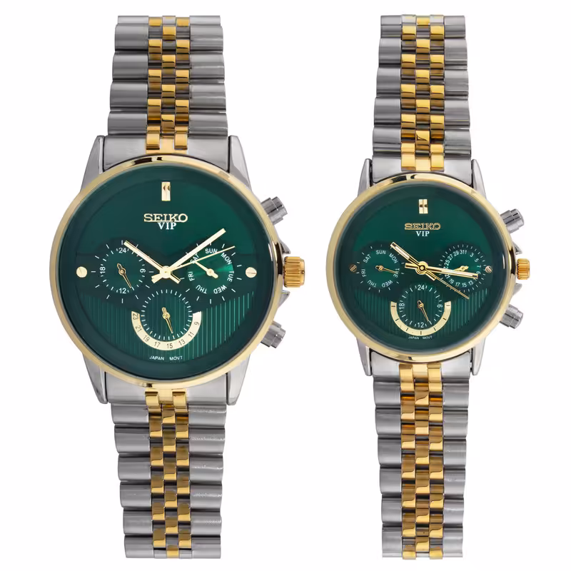 ست ساعت مچی عقربه ای  زنانه و مردانه سیکو مدل VIP Original QN4200GO کد WS-36