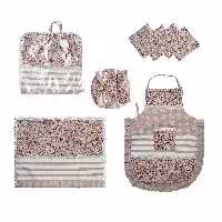 سرویس پارچه ای آشپزخانه 8 پارچه کالباسی گل ریز