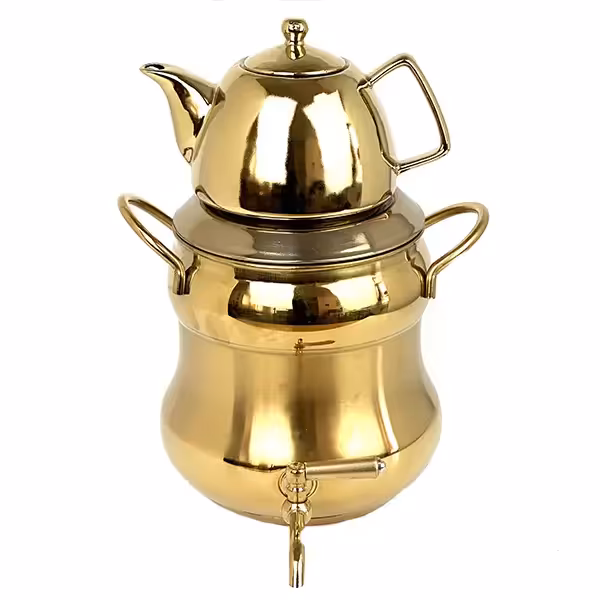 کتری قوری استکانی طلایی