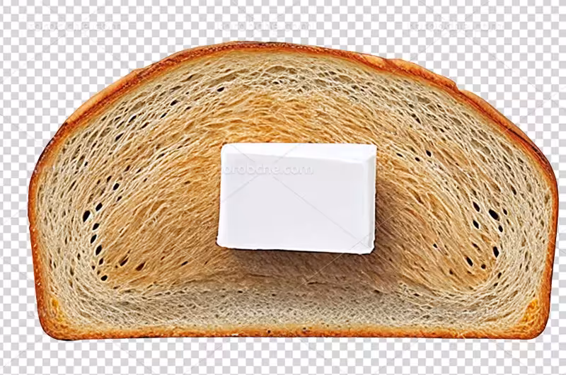 عکس PNG نان تست و کره | گرافیک با طعم تربچه
