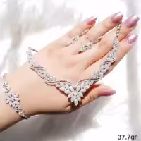 سرویس نقره مارسا بسیار شکیل با عیار 925 و آبکاری طلاسفید