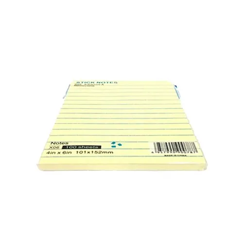 کاغذ یادداشت چسبی سفید خط دار سایز A6 بسته 100 برگ