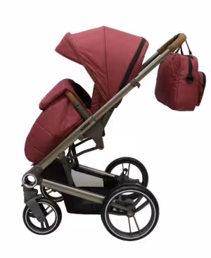 کالسکه کریر ولتک مدل  V 701  رنگ زرشکی با ساک لوازم و گرم کن پای کالسکه و گارانتی 18 ماهه ولتک  VOLLTEK-RED